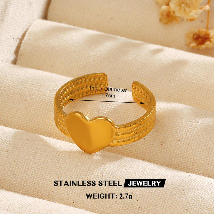 Wholesale Women's Adjustable rings Heart-Shaped Stainless steel rings