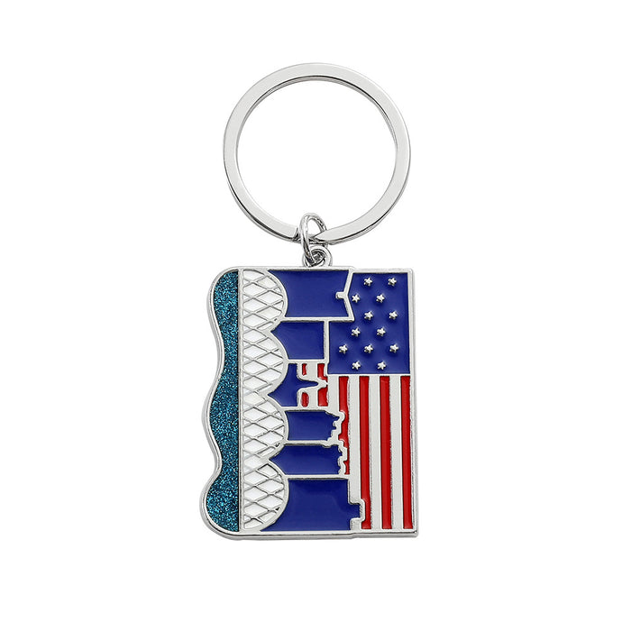 Wholesale 5PCS Independence Day Bottle Opener Shape Zinc Alloy Keychain JDC-KC-GYu003