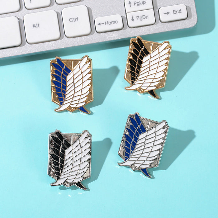 Wholesale Anime Wings Of Freedom Metal Brooch Pin Electroplated Finish Jewelry Accessory For Resale