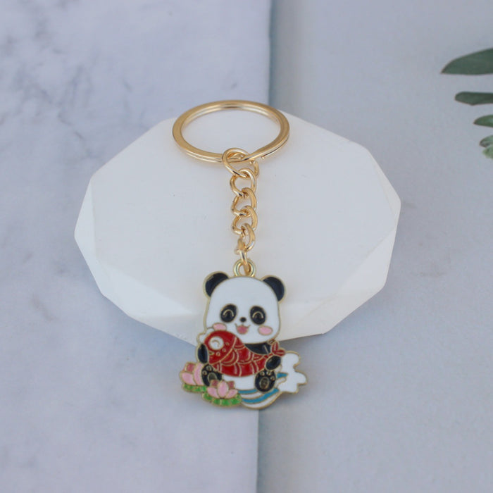 Wholesale Panda keychain  bag pendant  cartoon small gift key chain ornaments