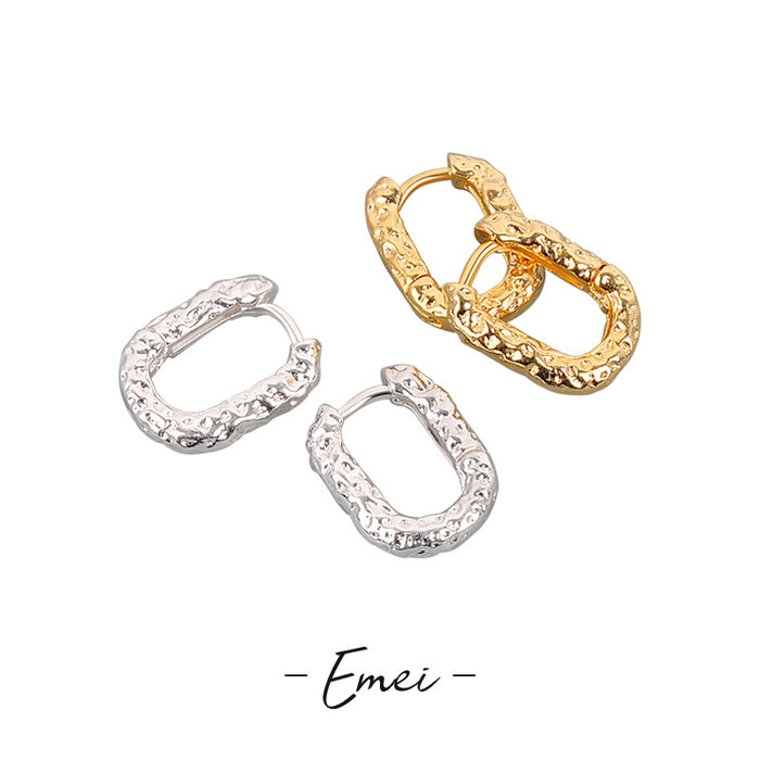 Wholesale Niche oval circle texture earrings, earrings, temperament earrings