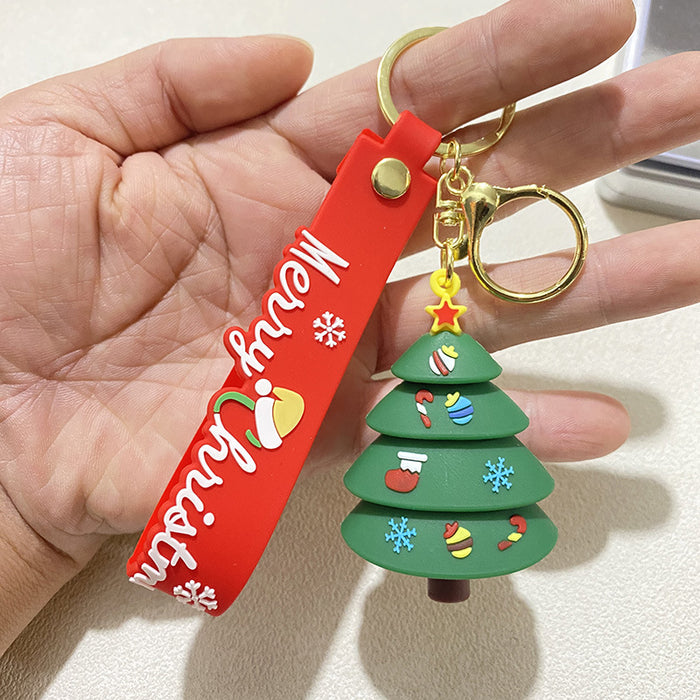 Wholesale Santa Snowman Keychain Car Bag Christmas Snowman Keychain Doll Machine Pendant Small Gift