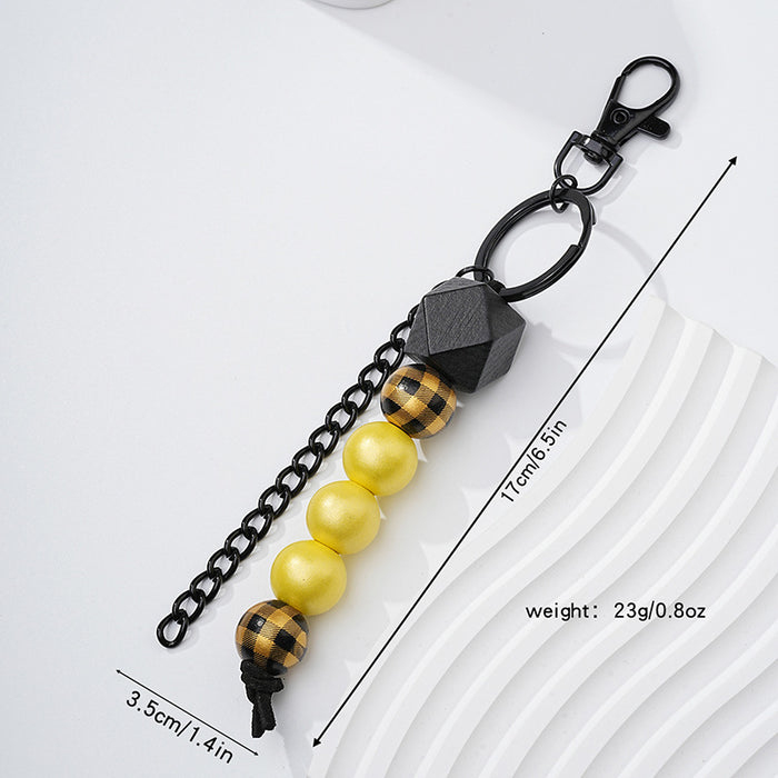 Wholesale Wood Bead Bead Keychain JDC-KC-HuiWen006