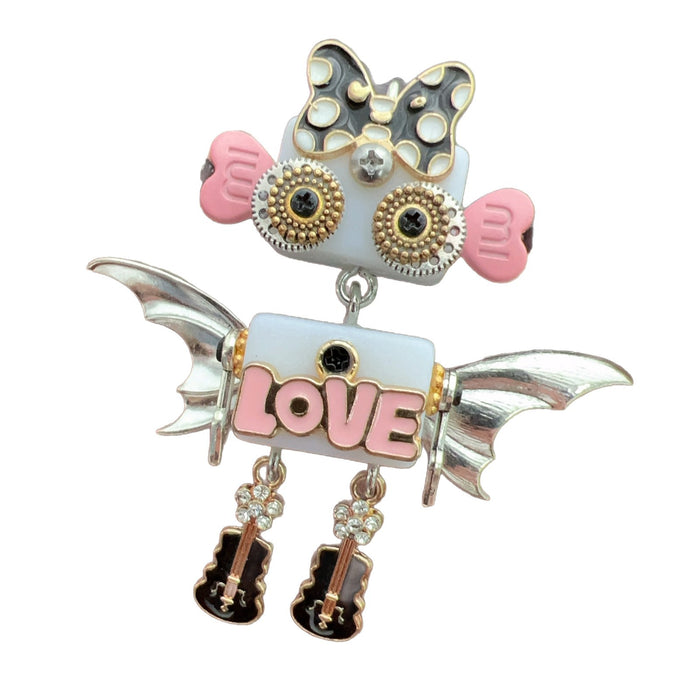 Wholesale Wooden Punk Robot Necklace DIY Accessories Pendants Keychain