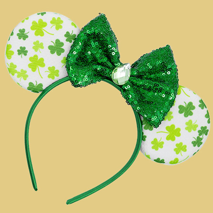 Wholesale Irish Festival Sequin Clover Hair Hoops JDC-HD-Lanju003