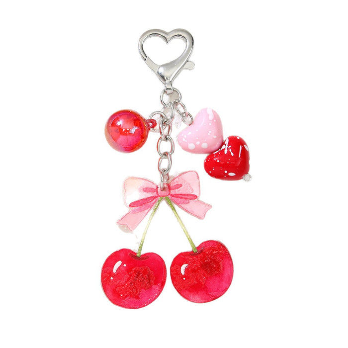 Wholesale Cute Fruit Keychain Alloy Bag Charm Trendy Car Accessory Gift for Girls MOQ≥2