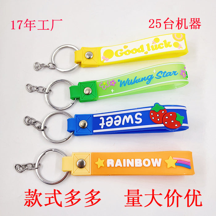 Wholesale key chain bag pendant accessories silicone leather rope pvc key chain