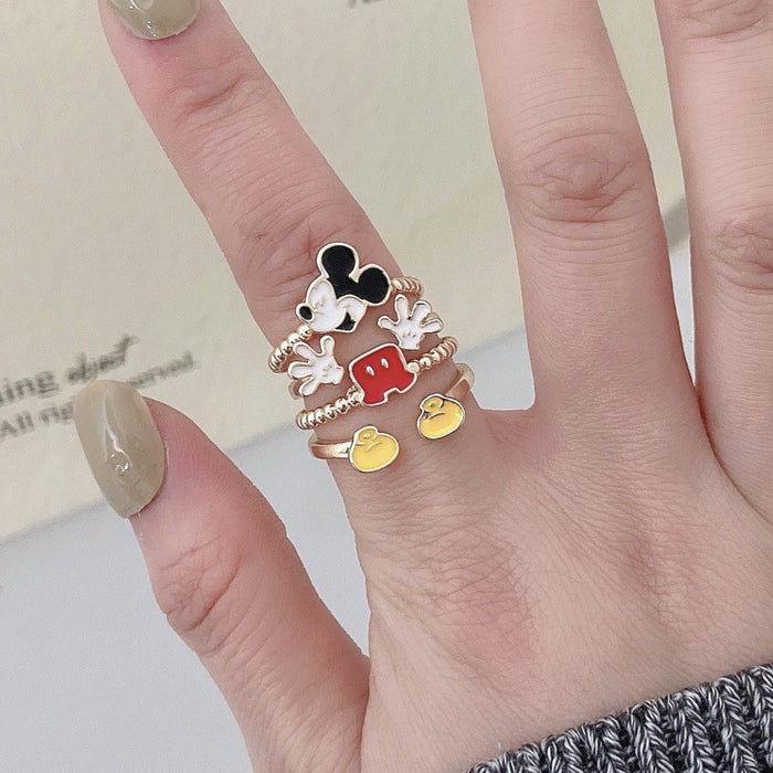 Wholesale Alloy Cartoon Cute Mouse Ring JDC-RS-KaY005