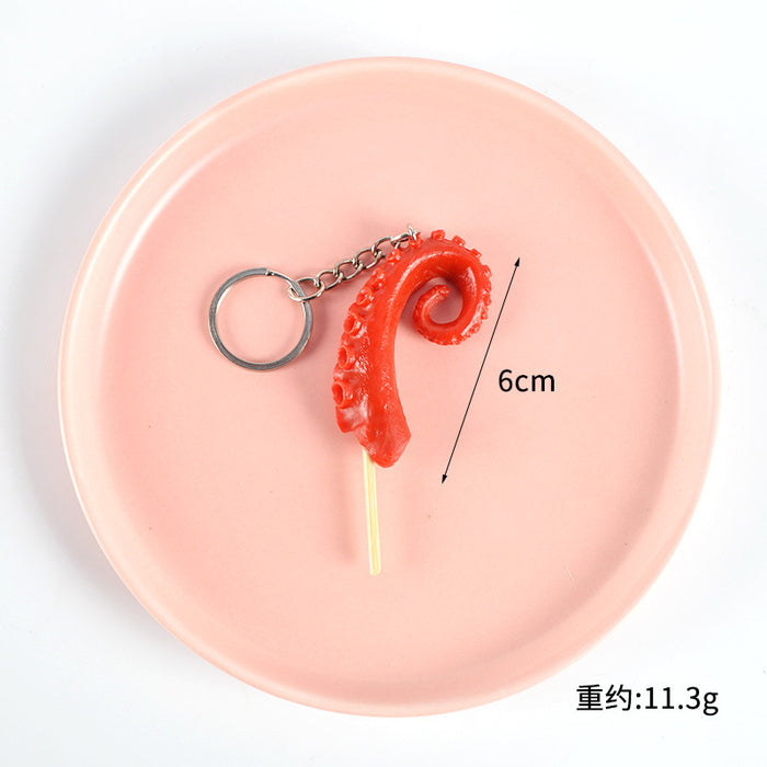 Wholesale PVC BBQ Skewers Food Toy Keychain Simulated Meat And Quail Egg Pendant Boutique Resale Accessory MOQ≥5
