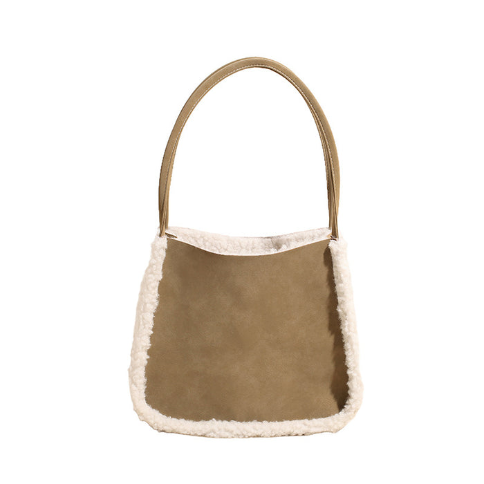 Wholesale Large capacity versatile plush one shoulder armpit bag, commuting tote bag