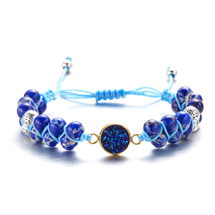 Wholesale Natural Stone Bracelet Hand-woven Round Natural Stone