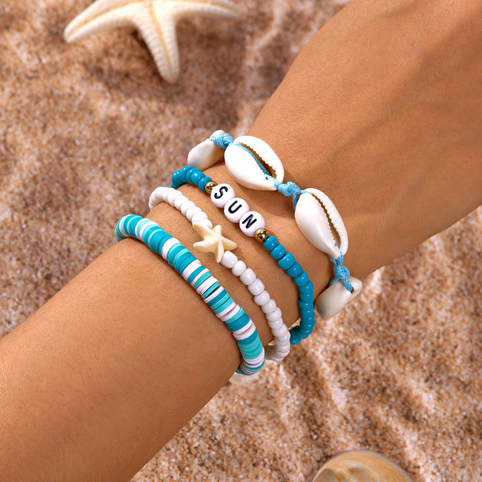 Wholesale Bohemian Beach Bracelet Set Alloy Handmade Charm Bracelets