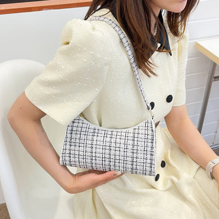Wholesale Plaid Small Women' s Underarm Bag Cute Casual Phone Gift Resale