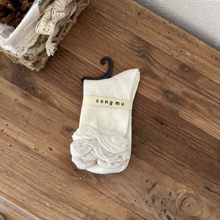 Wholesale Socks with contrasting colors, double-layer socks, cotton lace socks, mid tube socks