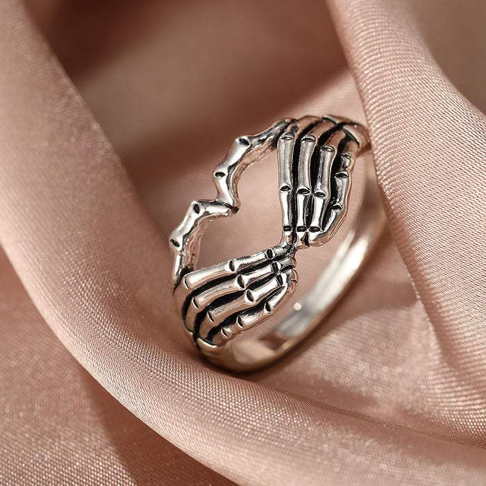 Wholesale Dark Palm-Shaped Ring Personalized Fashion Retro Ring