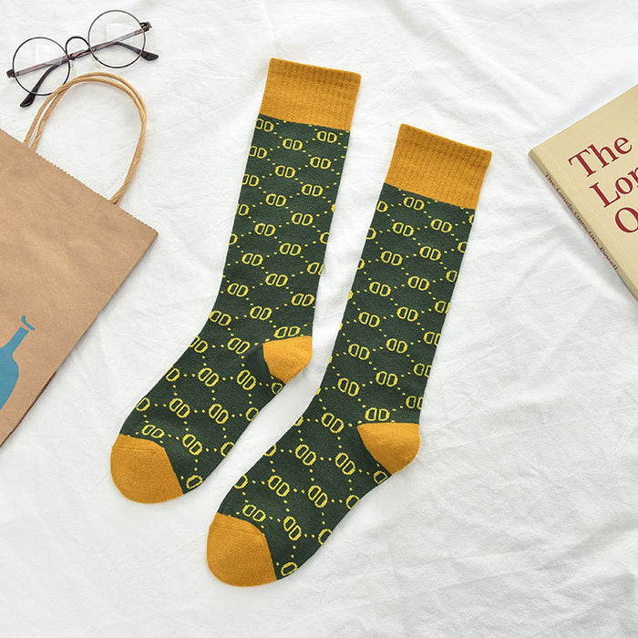 Wholesale Mid to long tube socks, stacked socks, fashionable and versatile calf socks