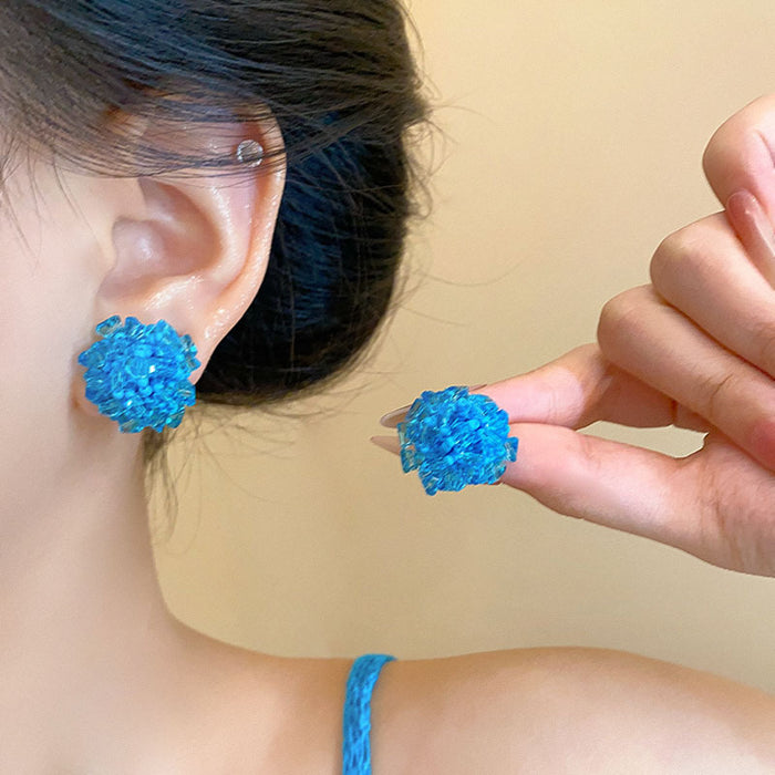 Wholesale Flower bead earrings, light luxury, niche earrings, unique and atmospheric earrings