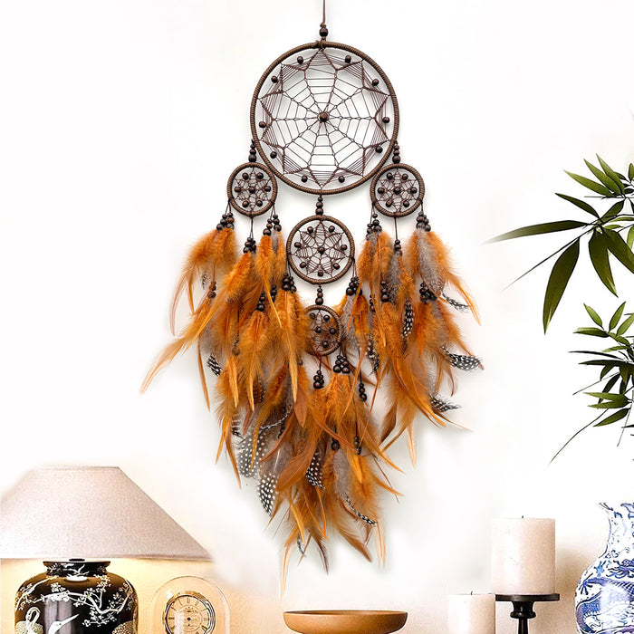 Wholesale Boutique Handmade Dreamcatcher Wall Hanging Feather Tribal Home Decor Gift MOQ≥2