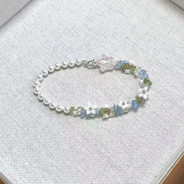 Wholesale Exquisite Colorful Stone Flower Bracelet