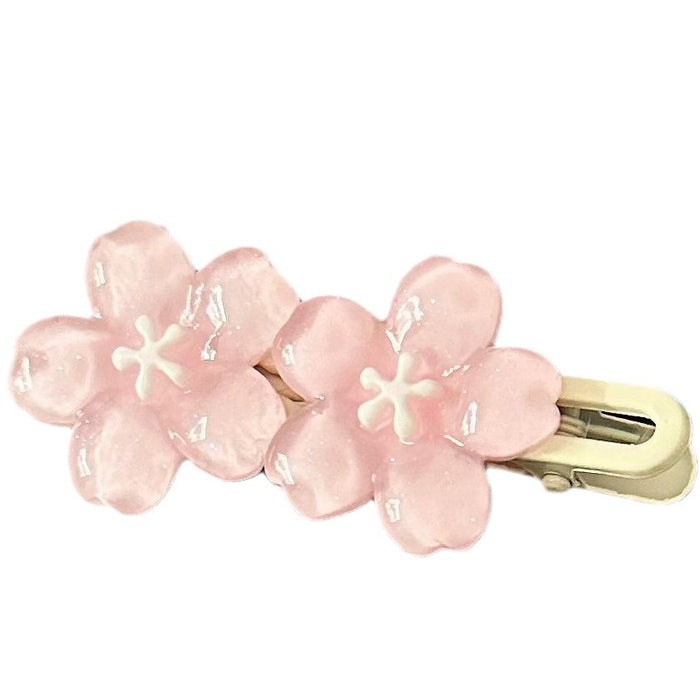 Wholesale Romantic pink cherry blossom hairpin high color value sweet high sense girl bangs side hairpin accessories hair accessories