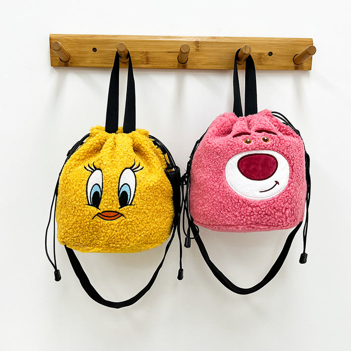 Wholesale Cute children's casual fashion cute plush cartoon bag personalized duck portable shoulder messenger bag