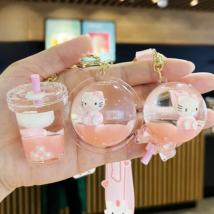 Wholesale Flowing Sand Keychain Creative Cartoon Doll Student Backpack Pendant Car Keychain Small Accessories