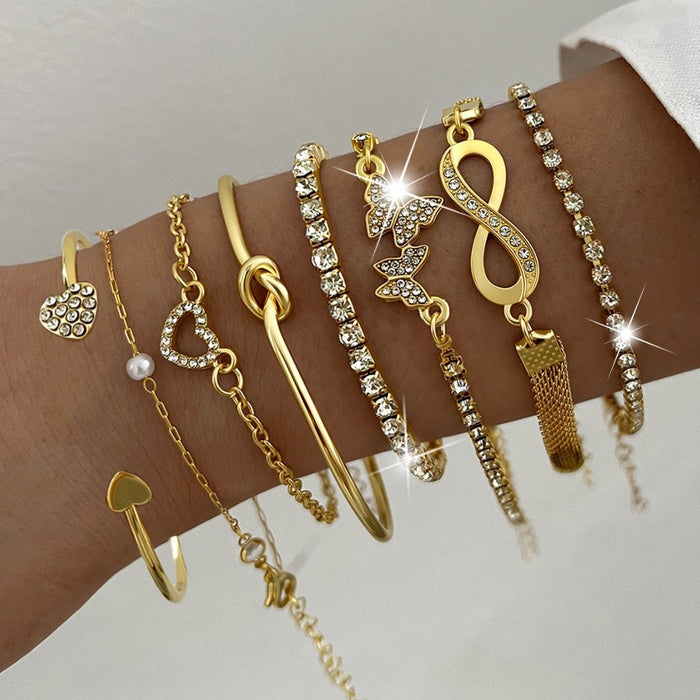 Wholesale Figure-8 Knot Diamond-Inlaid Butterfly Bracelet