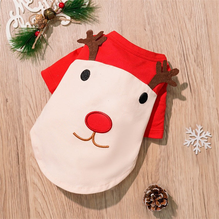 Wholesale Dogs Christmas Pet Supplies Clothes  Cotton Coat Autumn and Winter Elk Cat and Dog Clothes