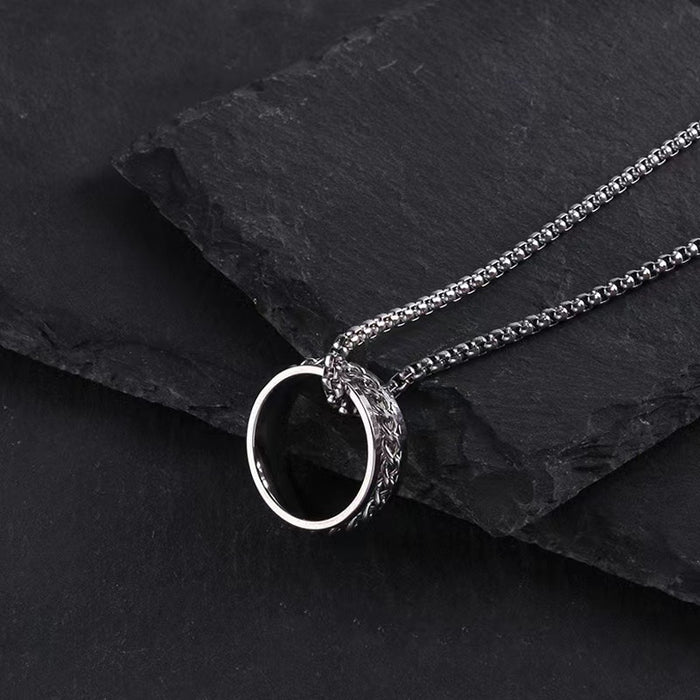Wholesale Rotating ring necklace personalized pendant