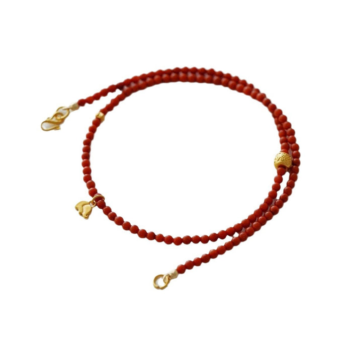 Wholesale Red Agate Necklace Full Color Flesh Small Rice Beads Clavicle Chain Necklaces