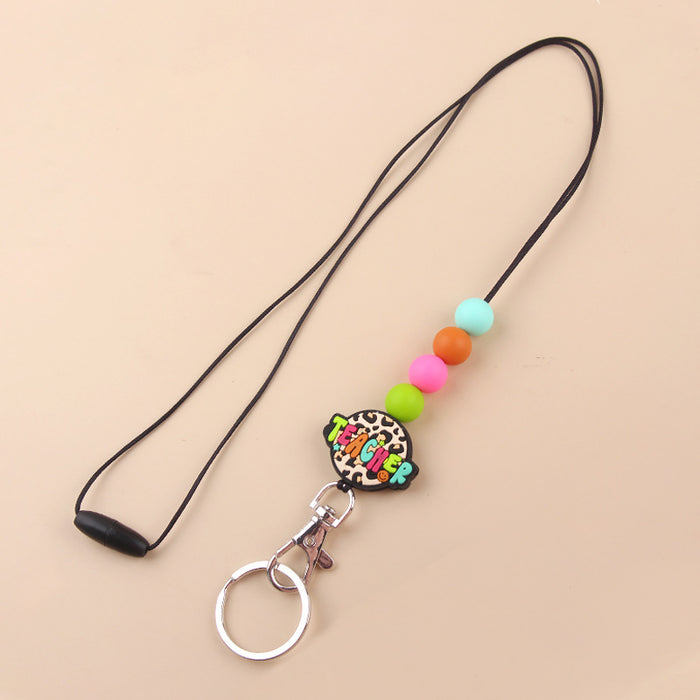 Wholesale Silicone Teacher's Day Lanyard Keychain JDC-KC-GuangTian023