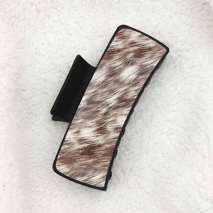 Wholesale Western Denim Style Horse Hair Craft Leather Women' s Hair Clip Grab Clip Shark Clip Hair Accessories Clip