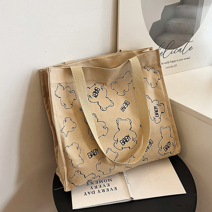 Wholesale canvas tote bag fashion shoulder bag large capacity tutorial bag