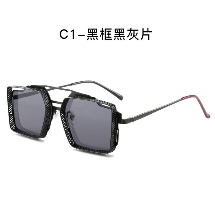 Wholesale Retro steam sunglasses with metal hollow box sunglasses