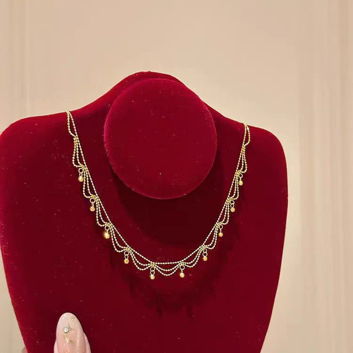 Wholesale Elegant lace dewdrop necklace, simple, exquisite, light luxury, high-end, fashionable, versatile, niche collarbone chain