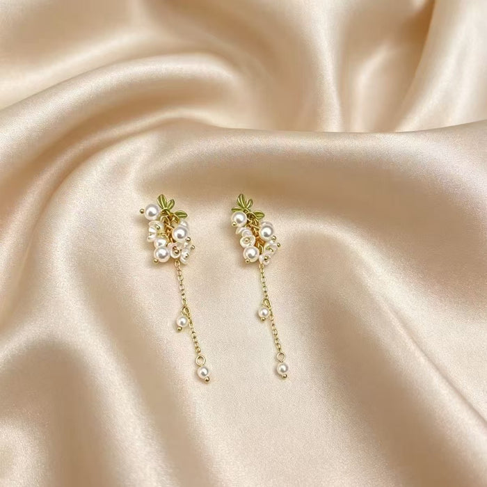 Wholesale Purple Glass Grape Tassel Earrings - Chic Summer Jewelry Accessory