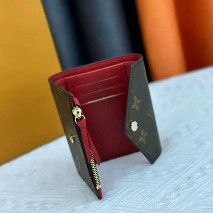 Wholesale Classic Plaid Genuine Leather Short Tri-Fold Wallet Fashion Accessory for Women Boutique