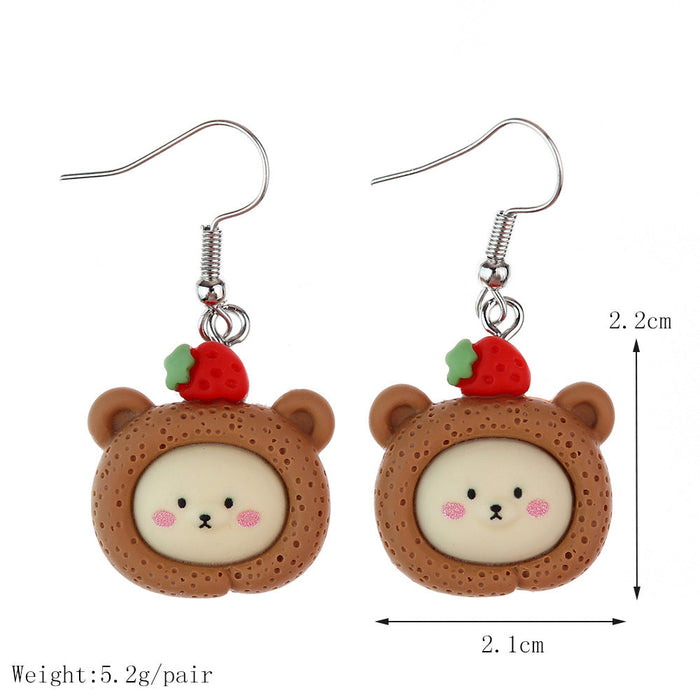 Wholesale Cartoon Simulation Dessert Food Play Earrings JDC-NS-NiQing008