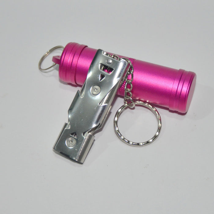 Wholesale Aluminum Alloy Double Tube Whistle Keychain JDC-KC-KB028