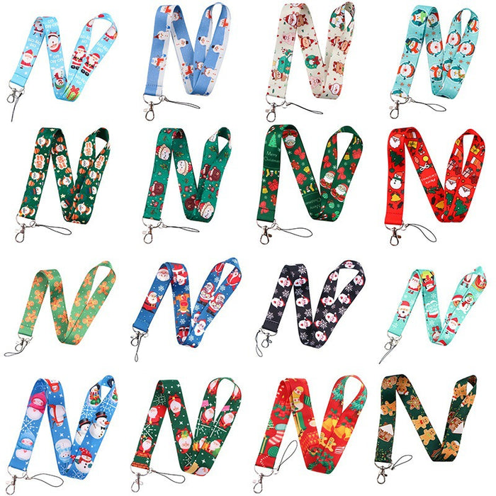 Wholesale 3 pcs  Double-sided printed polyester long rope webbing hard case protective case keychain