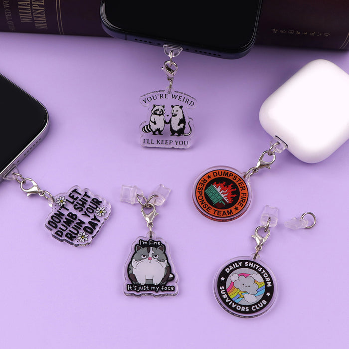 Wholesale Cartoon DIY Mobile Phone Stands acrylic pendant Type-C