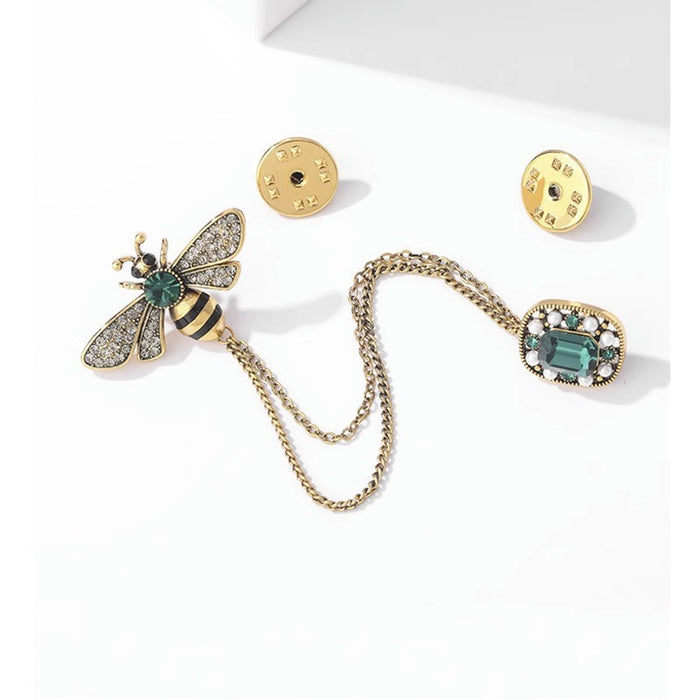 Wholesale Vintage tassel chain pearl brooch fixed brooch