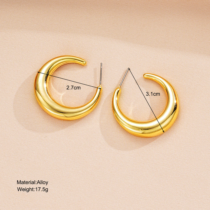 Wholesale Exaggerated hollow ear loops with geometric C-shaped ear clips