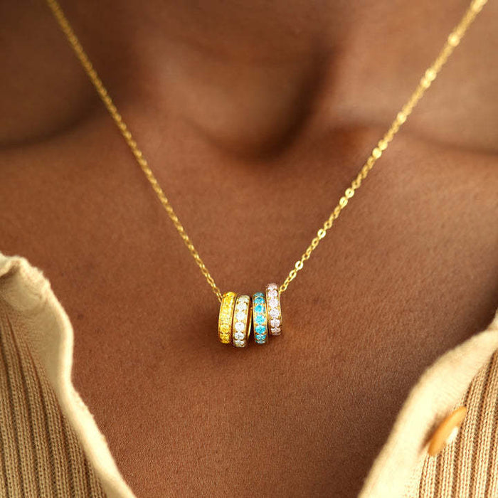 Wholesale December birthstone colorful lucky charm bead pendant necklace DIY accessories