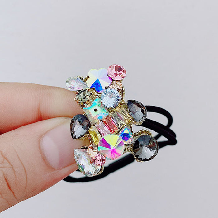 Wholesale Crystal Bear Black Hair Tie JDC-HS-DH009