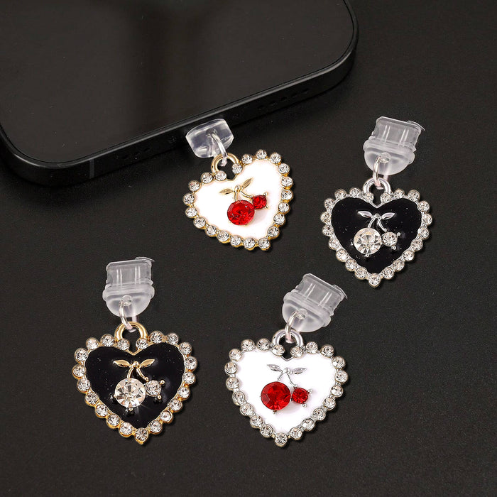 Wholesale Cherry-shaped diamond heart pendant for Mobile Phone Stands