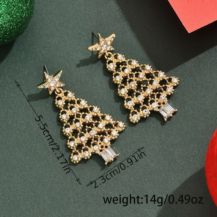 Wholesale  Christmas Tree Earrings with Personalized Light Luxury