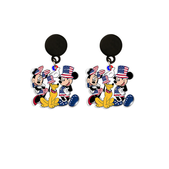 Wholesale Acrylic American Flag Earrings JDC-ES-XiangL056