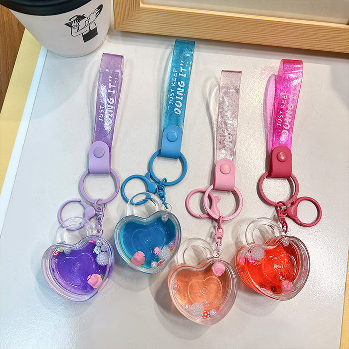 Wholesale Tulip Heart Oil-filled Acrylic Keychain JDC-KC-YanG081