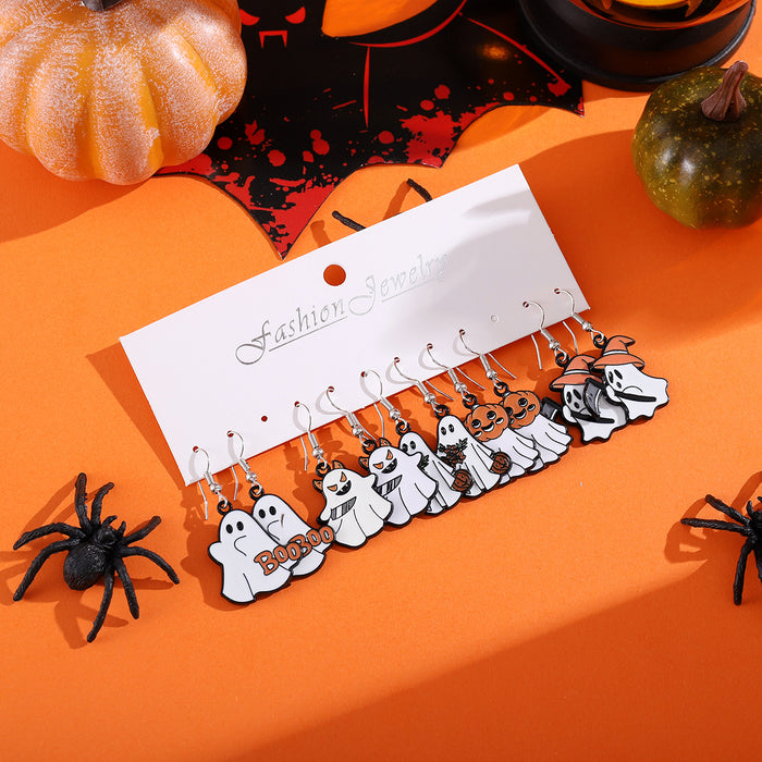Wholesale Ghost Earring Set Gothic Pumpkin Scythe Pendant Earrings Jewelry